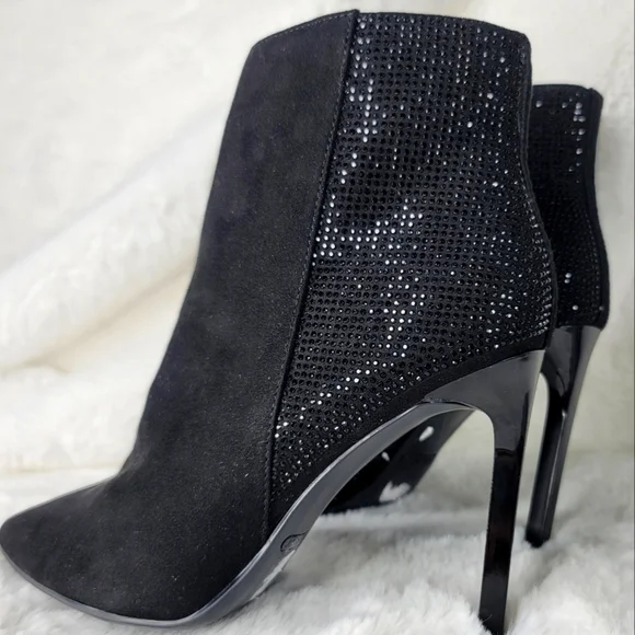 NINE WEST NWT Booties Boots Woman's Heels Suede Black Stone authentic designer - Picture 2 of 15